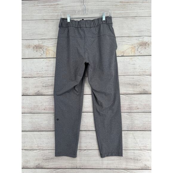 Lululemon On The Fly Pant 28" Womens 6 Heathered Gray Drawstring Stretch - Picture 2 of 12
